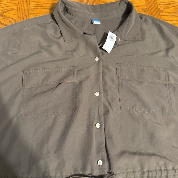 NEW Old Navy Waist Defined Collared Sleeveless Utility Midi Dress Army Green 2X - Picture 5 of 15